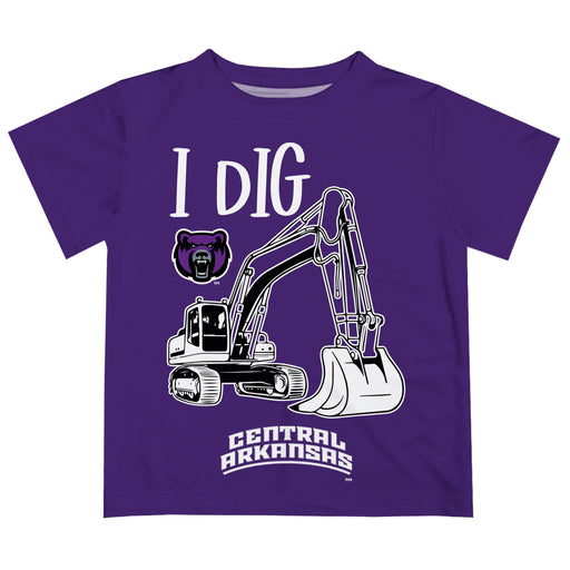 University of Central Arkansas Bears UCA Vive La Fete Excavator Boys Game Day Purple Short Sleeve Tee