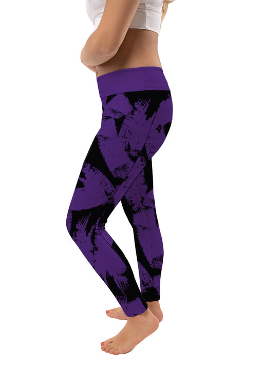 University of Central Arkansas Bears UCA Vive La Fete Paint Brush Logo on Waist Women Purple Yoga Leggings - Vive La Fête - Online Apparel Store