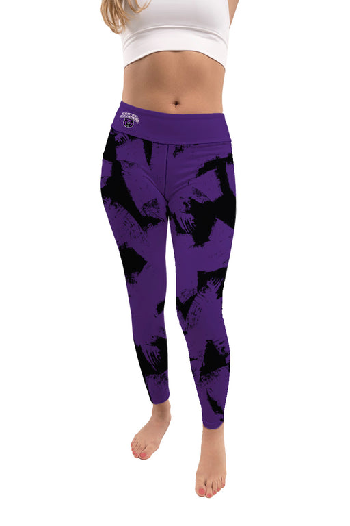 University of Central Arkansas Bears UCA Vive La Fete Paint Brush Logo on Waist Women Purple Yoga Leggings