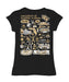 UCF Knights Hand Sketched Vive La Fete Impressions Artwork Black Girls Cotton Short Sleeve Tee - Vive La Fête - Online Apparel Store