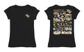 UCF Knights Hand Sketched Vive La Fete Impressions Artwork Black Girls Cotton Short Sleeve Tee - Vive La Fête - Online Apparel Store