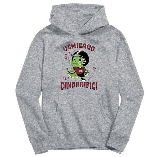 University of Chicago Maroons Dinorrific Heather Grey Cotton Youth Hoodie