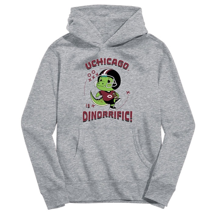 University of Chicago Maroons Dinorrific Heather Grey Cotton Youth Hoodie