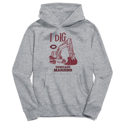 University of Chicago Maroons Excavator Heather Grey Cotton Youth Hoodie