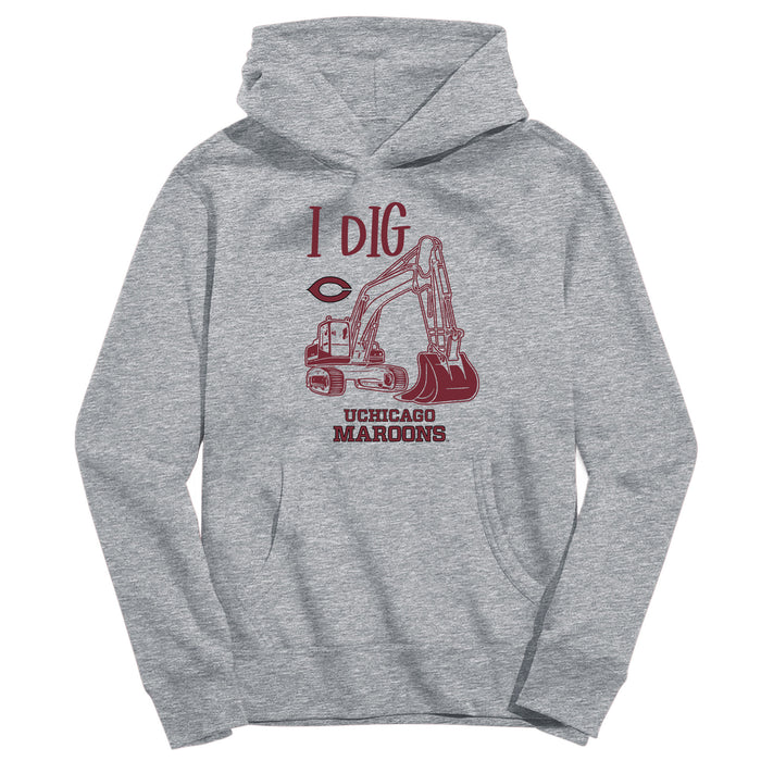 University of Chicago Maroons Excavator Heather Grey Cotton Youth Hoodie