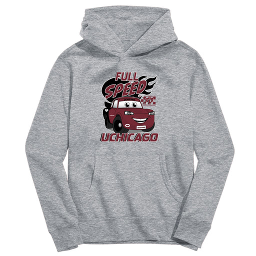 University of Chicago Maroons Full Speed Heather Grey Cotton Youth Hoodie