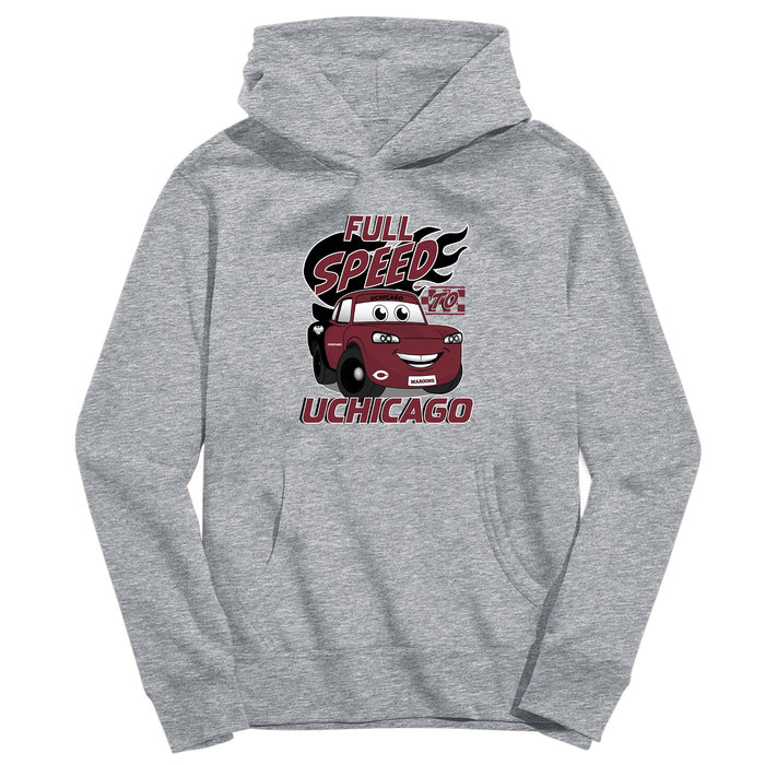 University of Chicago Maroons Full Speed Heather Grey Cotton Youth Hoodie