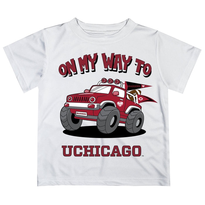 University of Chicago Maroons Vive La Fete Monster Truck Boys Game Day White Short Sleeve Tee