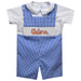Florida Gators Smocked Royal Gingham Jon Jon And Short sleeve White Shirt
