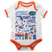 Florida Gators Hand Sketched Vive La Fete Impressions Artwork Infant White Short Sleeve Onesie Bodysuit
