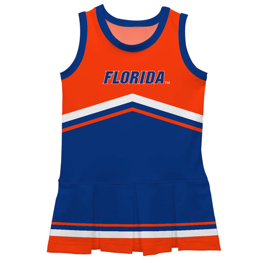 Florida Gators Vive La Fete Game Day Royal and Orange Sleeveless Cheerleader Dress
