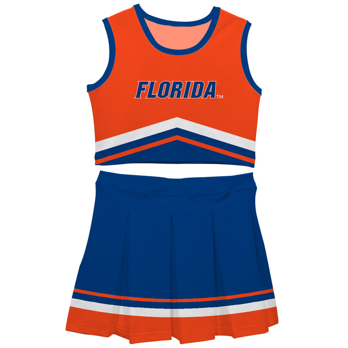 Florida Gators Vive La Fete Game Day Royal and Orange Sleeveless Chearleader Set