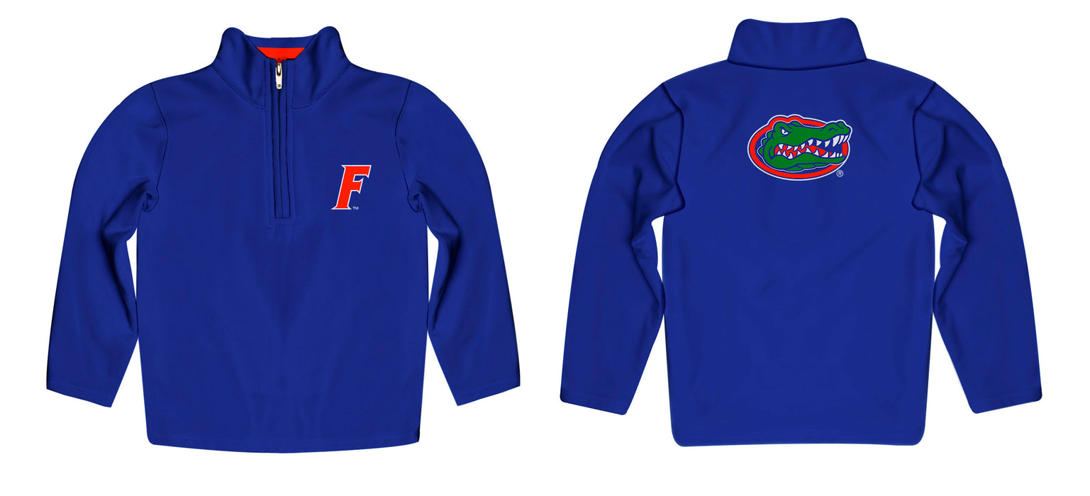 Florida Gators Vive La Fete Game Day Solid Blue Quarter Zip Pullover Sleeves - Vive La Fête - Online Apparel Store