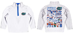 Florida Gators Hand Sketched Vive La Fete Impressions Artwork White Boys Quarter Zip Pullover V1 - Vive La Fête - Online Apparel Store