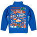 Florida Gators Hand Sketched Vive La Fete Impressions Artwork Blue Boys Quarter Zip Pullover V1 - Vive La Fête - Online Apparel Store