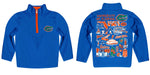 Florida Gators Hand Sketched Vive La Fete Impressions Artwork Blue Boys Quarter Zip Pullover V1 - Vive La Fête - Online Apparel Store