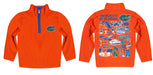 Florida Gators Hand Sketched Vive La Fete Impressions Artwork Orange Boys Quarter Zip Pullover V1 - Vive La Fête - Online Apparel Store