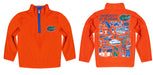 Florida Gators Hand Sketched Vive La Fete Impressions Artwork Orange Boys Quarter Zip Pullover V1 - Vive La Fête - Online Apparel Store