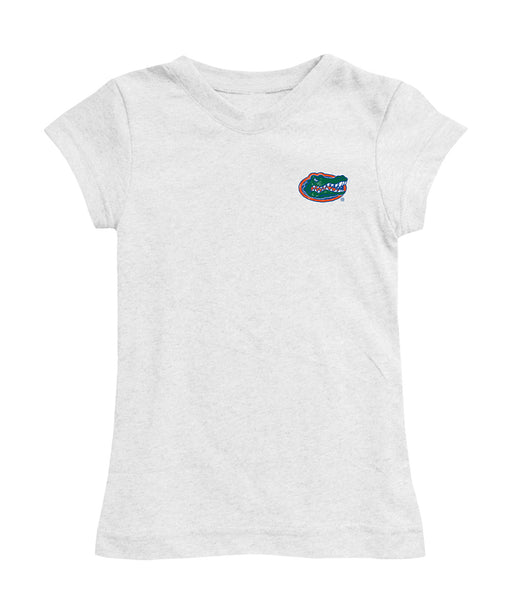 Florida Gators Hand Sketched Vive La Fete Impressions Artwork White Girls Cotton Short Sleeve Tee