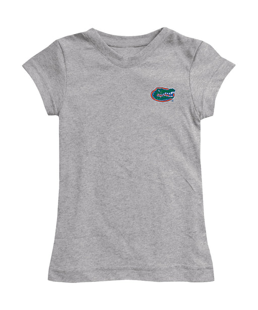 Florida Gators Hand Sketched Vive La Fete Impressions Artwork Grey Girls Cotton Short Sleeve Tee