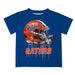 Florida Gators Original Dripping Football Helmet Blue T-Shirt by Vive La Fete