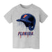 Florida Gators Original Dripping Baseball Helmet Grey Cotton T-Shirt  by Vive La Fete