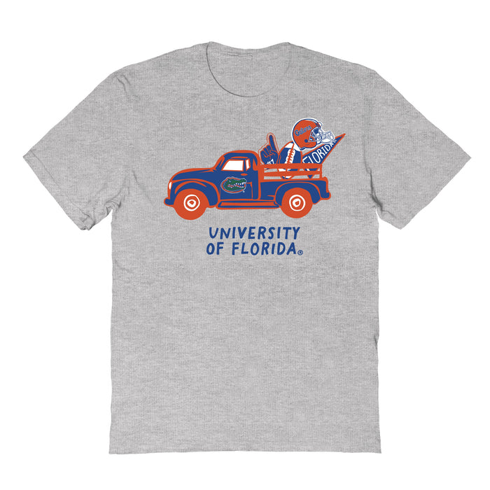 Florida Gators Hand Sketched Vive La Fete Impressions Truck Kids Grey Cotton T-shirt