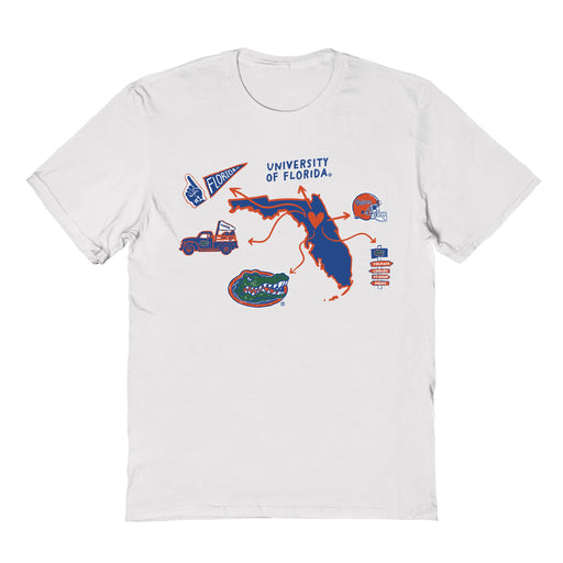 Florida Gators Hand Sketched Vive La Fete Impressions Icones Kids White T-shirt