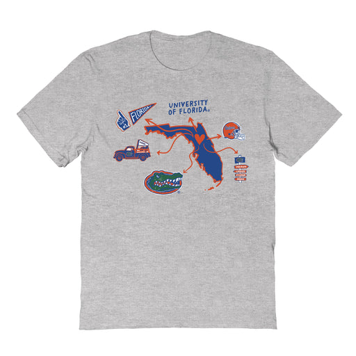 Florida Gators Hand Sketched Vive La Fete Impressions Icones Kids Grey T-shirt