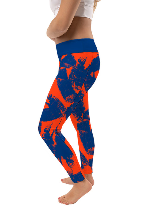 Florida Gators Vive La Fete Paint Brush Logo on Waist Women Blue Yoga Leggings - Vive La Fête - Online Apparel Store