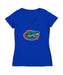 Florida Gators Women's V-neck Fitted Cotton T-Shirt Royal