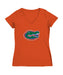 Florida Gators Women's V-neck Fitted Cotton T-Shirt Orange