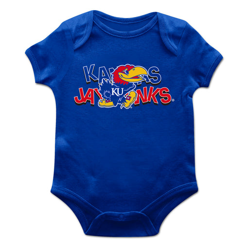 Kansas Jayhawks Vive La Fete Infant Game Day Royal Short Sleeve Bodysuit