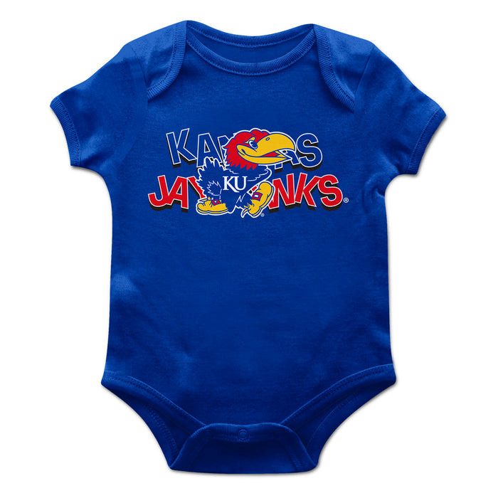 Kansas Jayhawks Vive La Fete Infant Game Day Royal Short Sleeve Bodysuit
