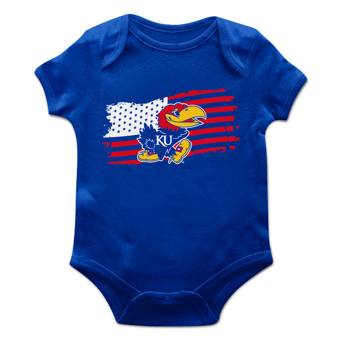Kansas Jayhawks Vive La Fete Infant Game Day Royal Short Sleeve Bodysuit