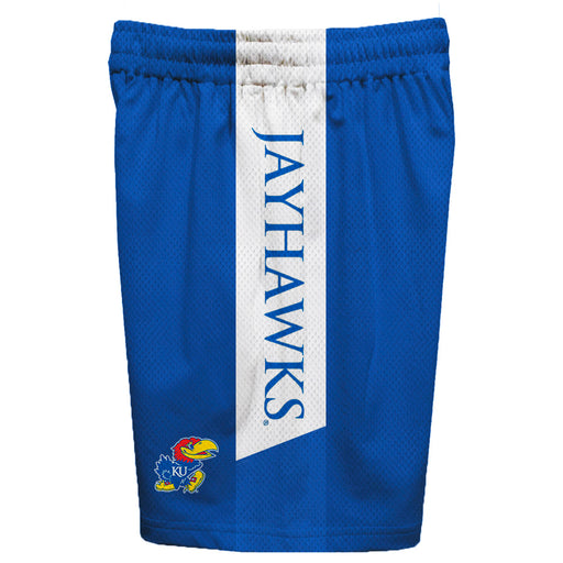 Kansas University Jayhawks Vive La Fete Game Day Royal Stripes Boys Solid White Athletic Mesh Short - Vive La Fête - Online Apparel Store