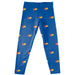 Kansas Jayhawks Vive La Fete Girls Game Day All Over Logo Elastic Waist Classic Play Blue Leggings Tights