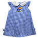 Kansas Jayhawks  Embroidered Royal Gingham A Line Dress