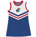 Kansas Jayhawks Sleeveless Cheerleader A Line Dress White and Royal