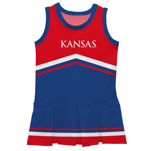 Kansas Jayhawks Vive La Fete Game Day Red and Royal Sleeveless Chearleader Dress