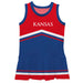 Kansas Jayhawks Vive La Fete Game Day Red and Royal Sleeveless Chearleader Dress