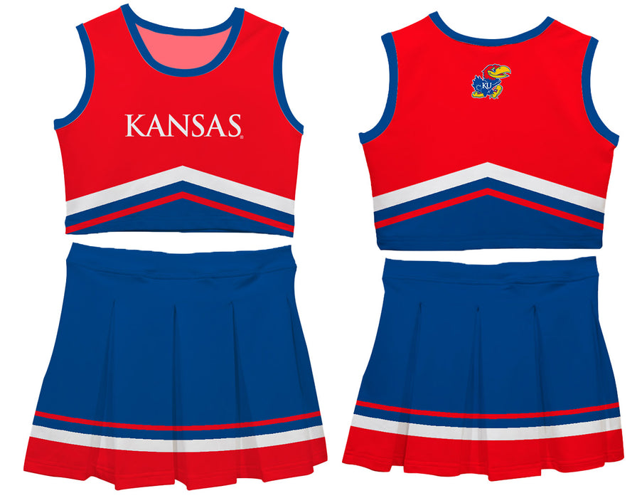 Kansas Jayhawks Vive La Fete Game Day Red and Royal Sleeveless Chearleader Set - Vive La Fête - Online Apparel Store