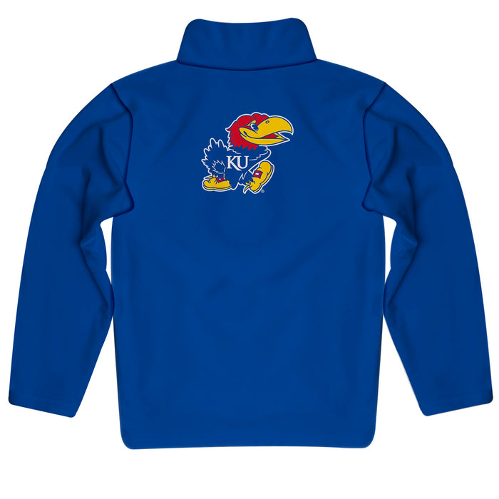 Kansas University Jayhawks Vive La Fete Game Day Royal Blue Quarter Zip Pullover Sleeves - Vive La Fête - Online Apparel Store