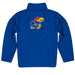 Kansas University Jayhawks Vive La Fete Game Day Royal Blue Quarter Zip Pullover Sleeves - Vive La Fête - Online Apparel Store