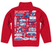 Kansas Jayhawks Hand Sketched Vive La Fete Impressions Artwork Red Boys Quarter Zip Pullover V1 - Vive La Fête - Online Apparel Store