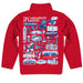 Kansas Jayhawks Hand Sketched Vive La Fete Impressions Artwork Red Boys Quarter Zip Pullover V1 - Vive La Fête - Online Apparel Store