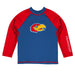 Kansas Jayhawks Vive La Fete Logo Blue Long Sleeve Raglan Rashguard