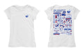 Kansas Jayhawks Hand Sketched Vive La Fete Impressions Artwork White Girls Cotton Short Sleeve Tee - Vive La Fête - Online Apparel Store
