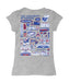 Kansas Jayhawks Hand Sketched Vive La Fete Impressions Artwork Grey Girls Cotton Short Sleeve Tee - Vive La Fête - Online Apparel Store