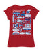 Kansas Jayhawks Hand Sketched Vive La Fete Impressions Artwork Red Girls Cotton Short Sleeve Tee - Vive La Fête - Online Apparel Store